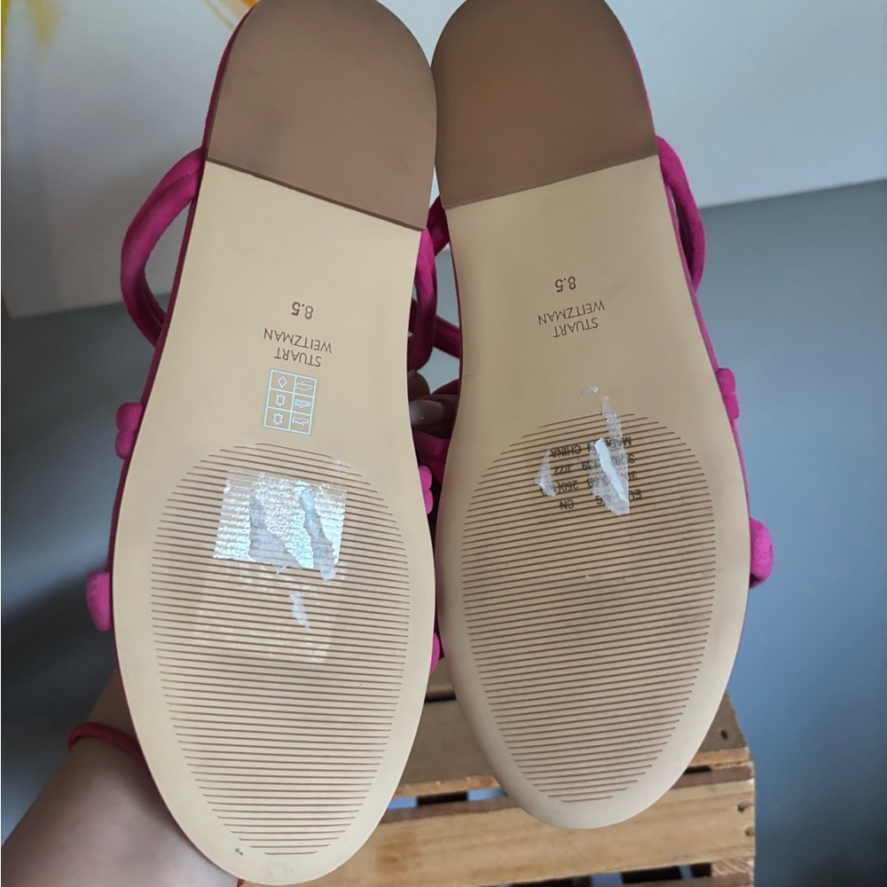 Stuart Weitzman Twisted Knot Pink Sandals - Picture 7 of 8